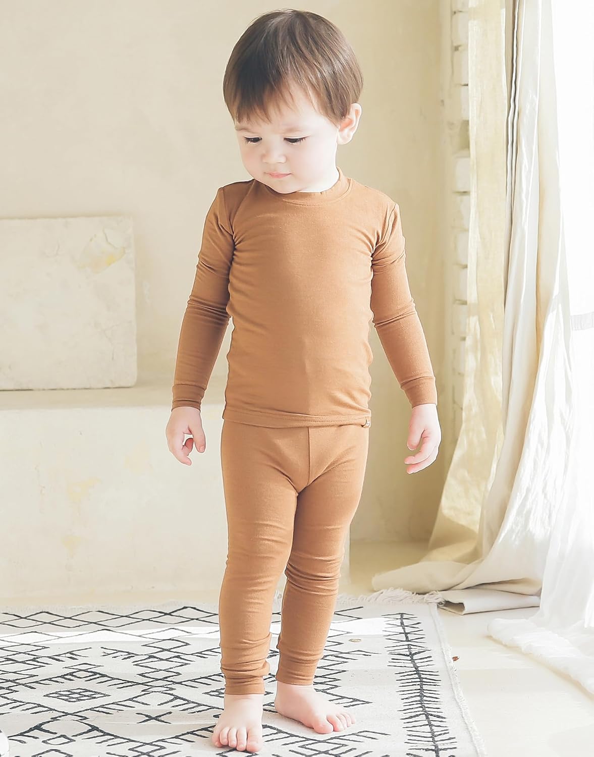 VAENAIT 6M-12Y Toddler Toddler Kids Toddler Girls Boys Soft Comfy Modal Tencel Solid Raglan