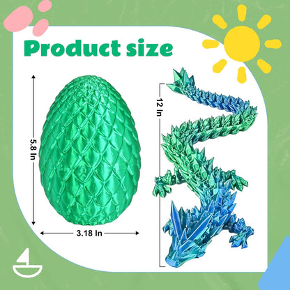 Dragon Eggs with Dragon Inside, 3D Printed Surprise Funny Gifts for Kids, Articulated Dragon Fidget