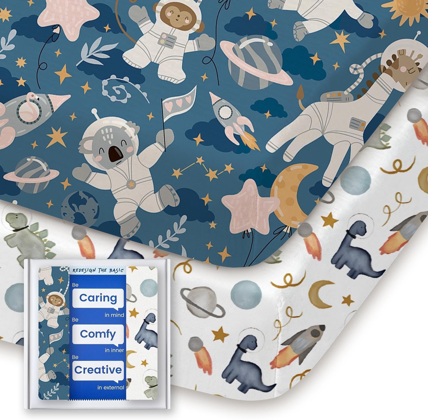 Graco Pack and Play Sheets Fitted, TotBasic Ultra Soft Mini Crib Sheets Boy, Neutral Pack N Play