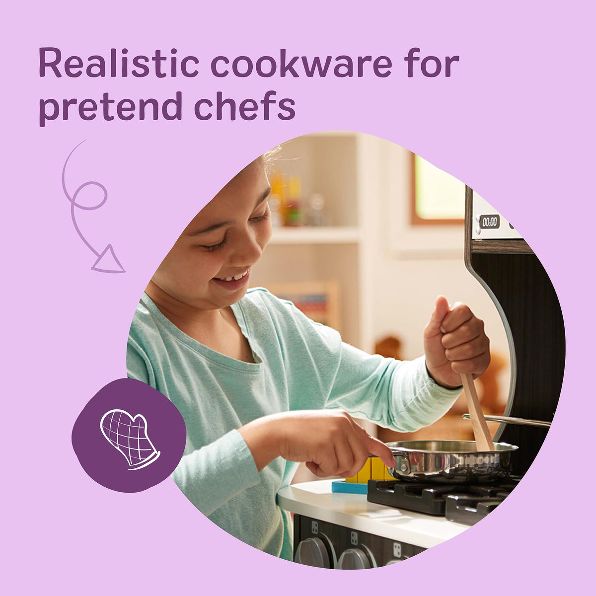 Melissa & Doug Stainless Steel Pots & Pans, 8 Piece Play Kitchen Set, Premium Play Kitchen