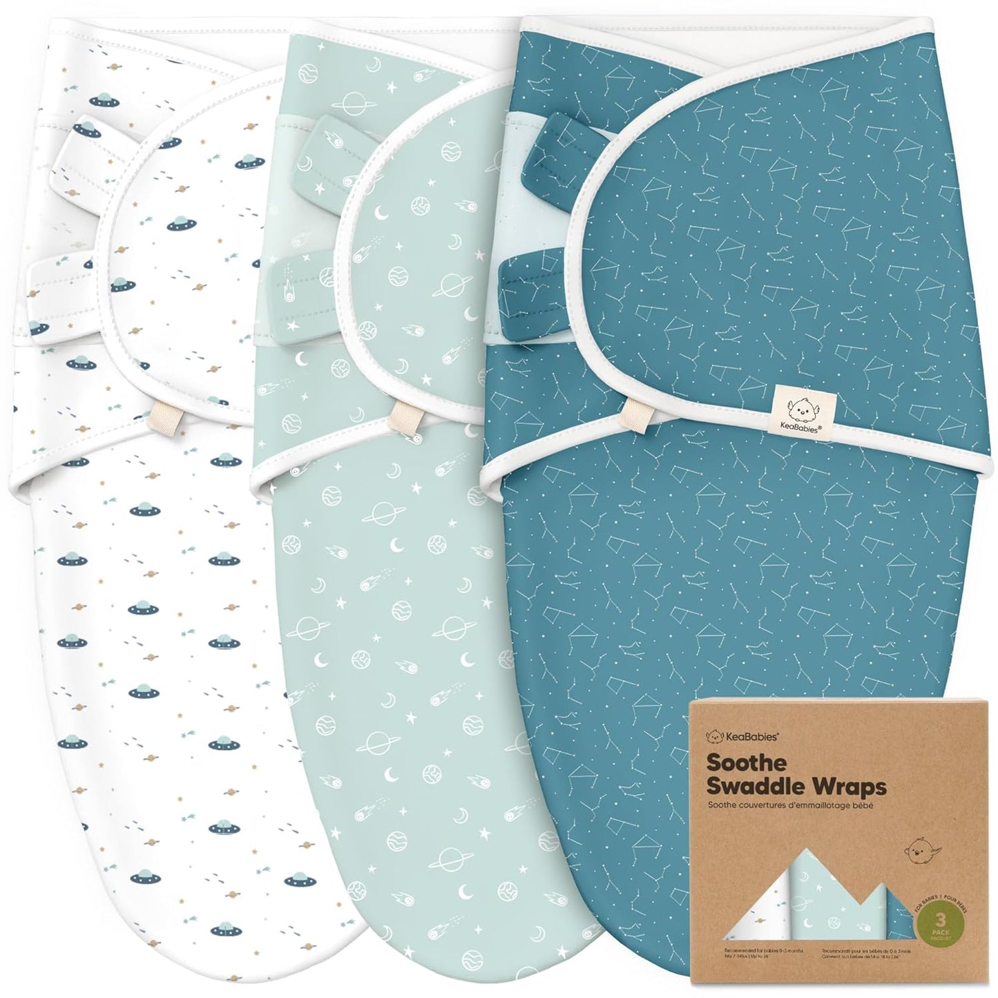 3-Pack Organic Baby Swaddle Sleep Sacks - Swaddles for Newborns, Infant 0-3 Months, Baby Girls