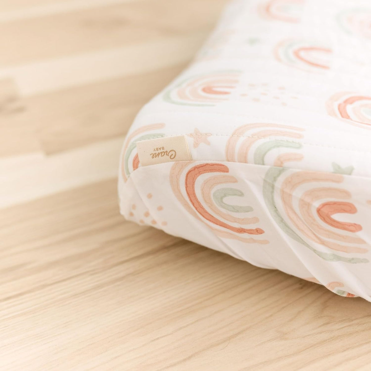 Crane Baby Quilted Changing Pad Cover, 100% Cotton Sateen, 16 X 32, Secure Elastic Fit, Machine