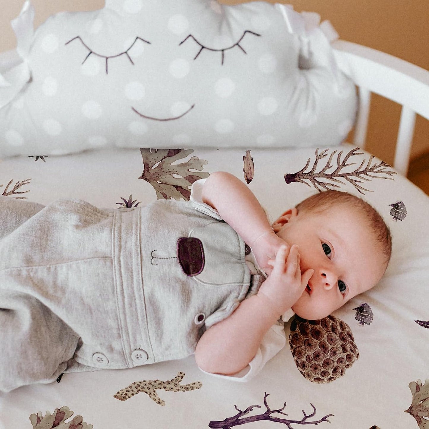 Gllquen Baby Bassinet Sheets 4 Pack, Breathable Cozy Fitted Mattress Sheet, Elastic Travel Crib