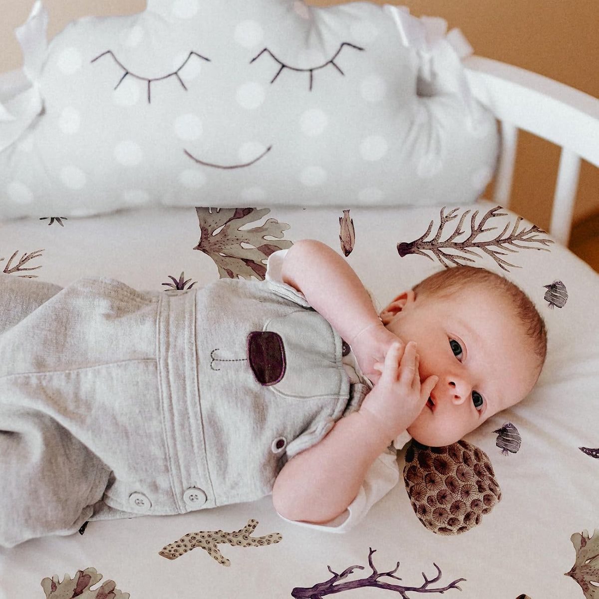 Gllquen Baby Bassinet Sheets 4 Pack, Breathable Cozy Fitted Mattress Sheet, Elastic Travel Crib