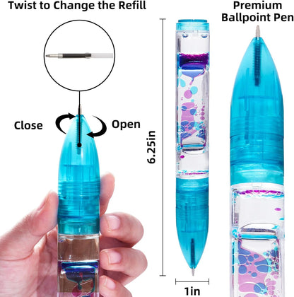 YUE MOTION Liquid Motion Bubbler Pens - Sensory Toy Pens for Classroom-Fidget Pens for Kids and