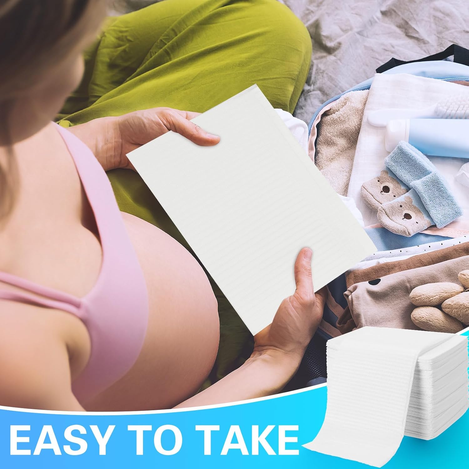 100pcs Disposable Changing Liner 2-ply Baby Changing Station Pad Disposable Changing Pads Diaper