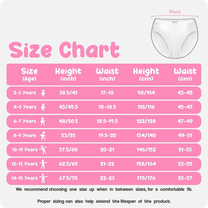 Donella Girls' Soft Cotton Underwear - Kids Bikini Brief Panties for Girls and Toddlers 5-Pack
