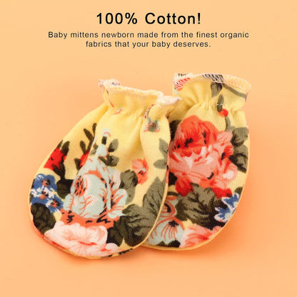 Newborn Baby Mittens No Scratch Cotton Elastic Wrist Gloves Infant Toddler Mittens for Baby Boy