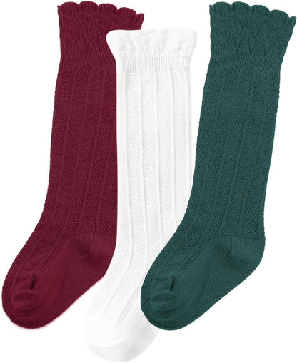 Zando Baby Knee High Socks - Infant to Toddler, Cotton Ruffle Socks, Warm Girls & Boys Long