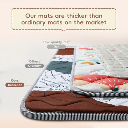 Baby Play Mat - Thicken 50x50 Inch Soft Foam Crawling Mat for Playpen & Floor, Non-Slip Waterproof