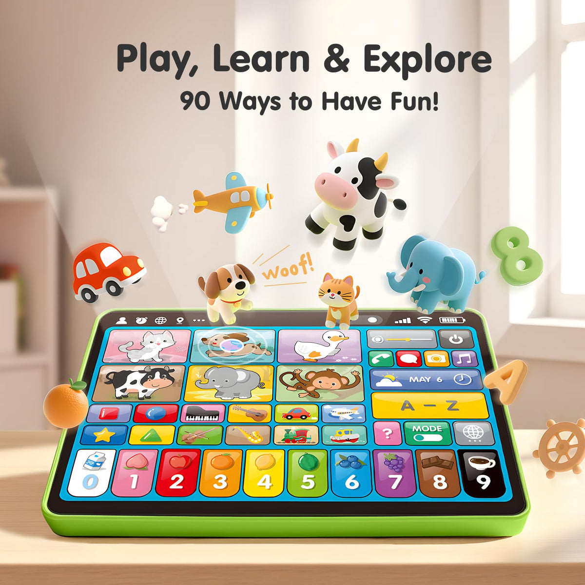 hahaland 5-Language Learning Tablet Toy for Toddler 1-3 with Speech Therapy