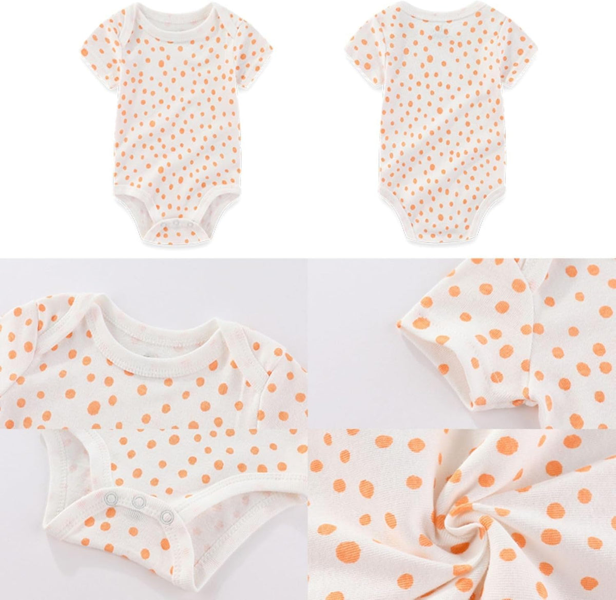 Four Seasons Baby Boy Girl Bodysuits 5-Pack Cotton Comfort Short Sleeve Baby Clothes Soft Infant