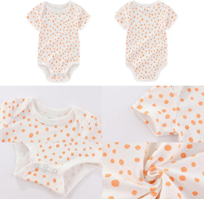 Four Seasons Baby Boy Girl Bodysuits 5-Pack Cotton Comfort Short Sleeve Baby Clothes Soft Infant