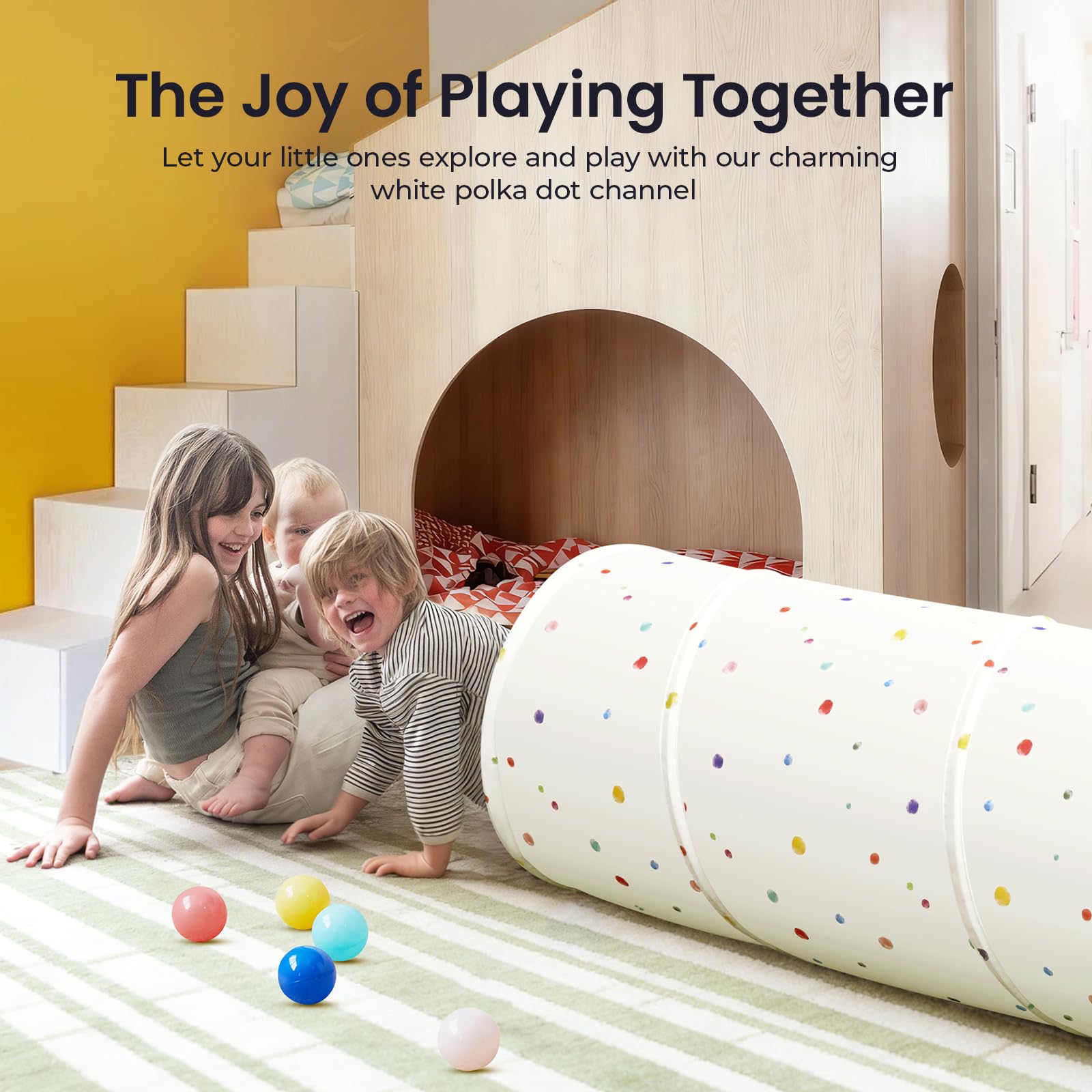 Tiny Land Kids Play Tunnel with Storage Bag for Toddlers and Baby