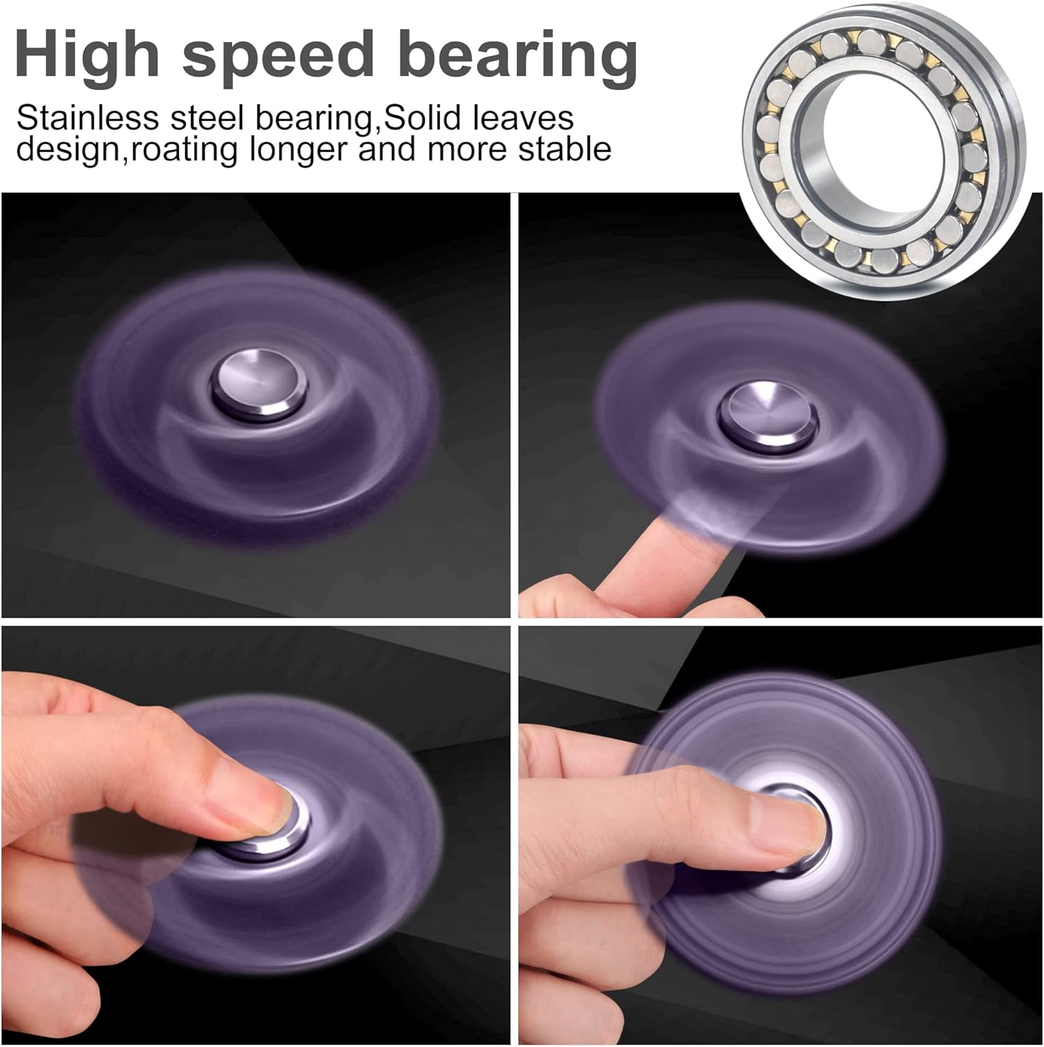 ATESSON Fidget Spinner Toys, Durable High Speed Bearing Metal Hand Finger Spinners EDC ADHD Focus