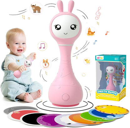 alilo Smarty Bunny Baby Rattle Musical Light Up Toys, Infants Newborns Baby Toys 0-3-6-12-18-24