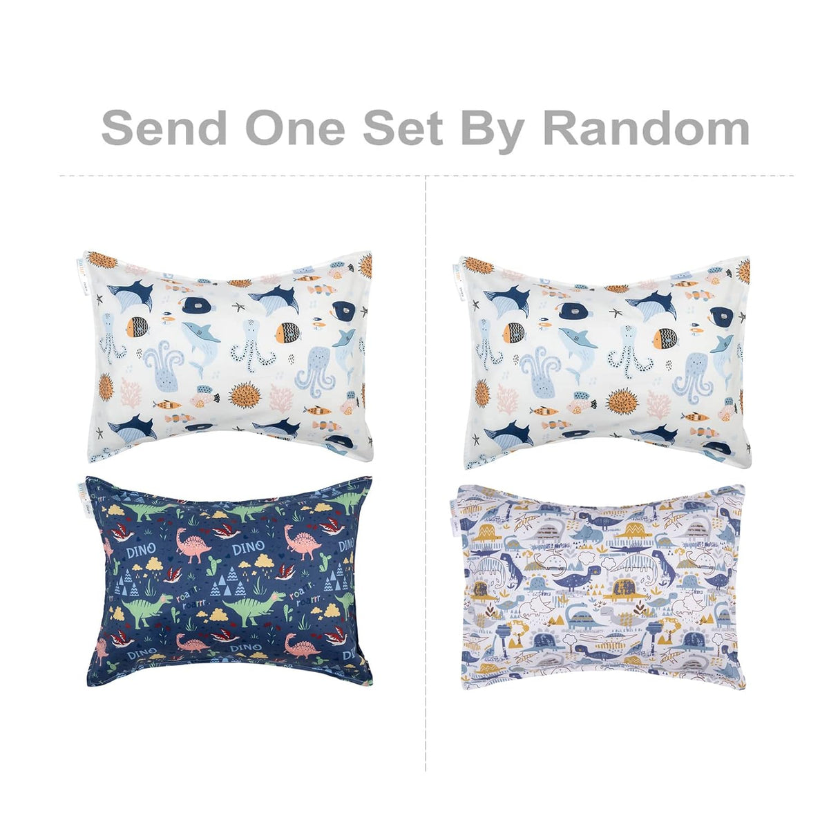 ALVABABY Toddler Pillowcases, Fits 14x20 in Kids Pillow, 2 Pack Organic Cotton Baby Pillow Cover
