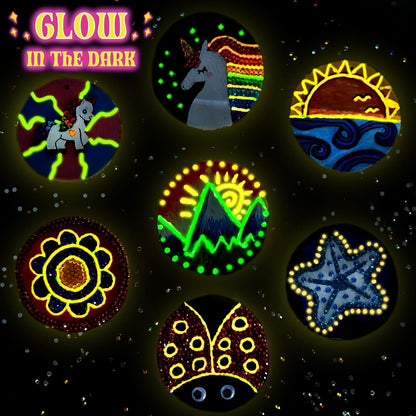 klmars Kids Wooden Painting Kit-Glow in The Dark-Arts & Crafts Gifts for Boys Girls Ages 5-12-Craft