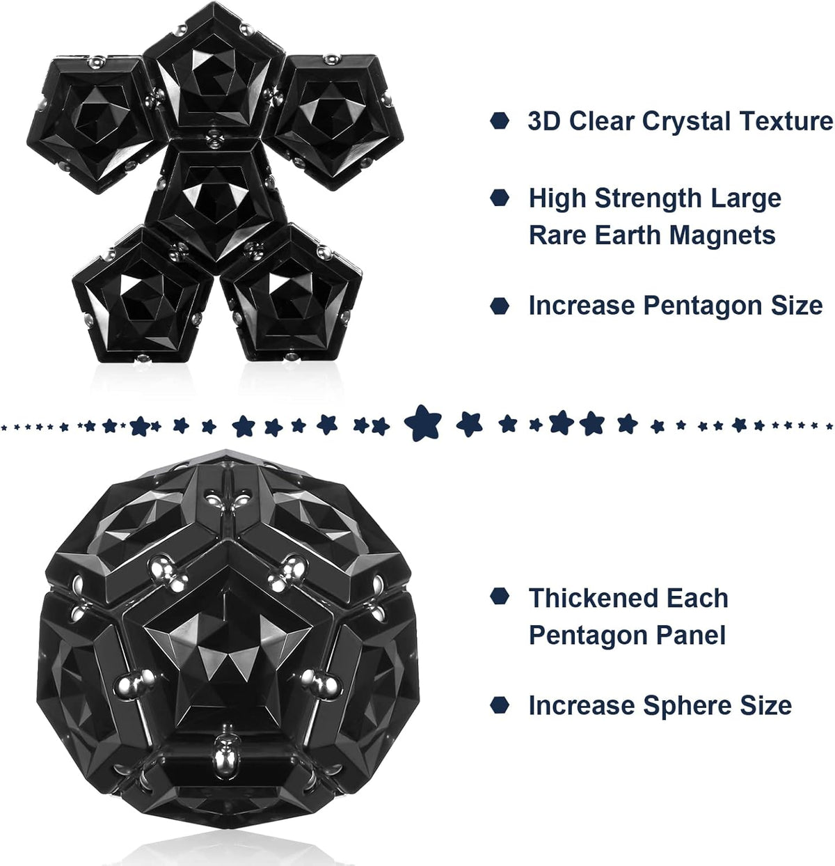 Magnetic Fidget Sphere Stress Relief Toys for Adults Kids, Anxiety Sensory Fidget Toys with Strong