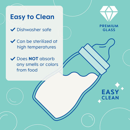 MAM Feel Good Slow Flow, Premium Glass Baby Bottles, Newborn Essentials Must Have, Easy Switch