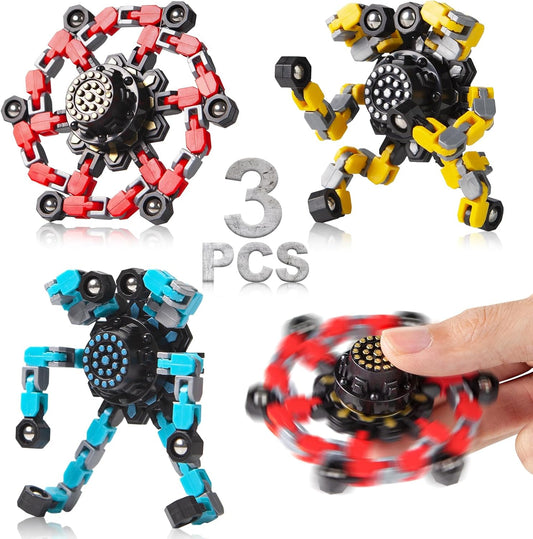 Transformable Fidget Spinners 3 Pcs for Kids and Adults Stress Relief Sensory Toys for Boys and