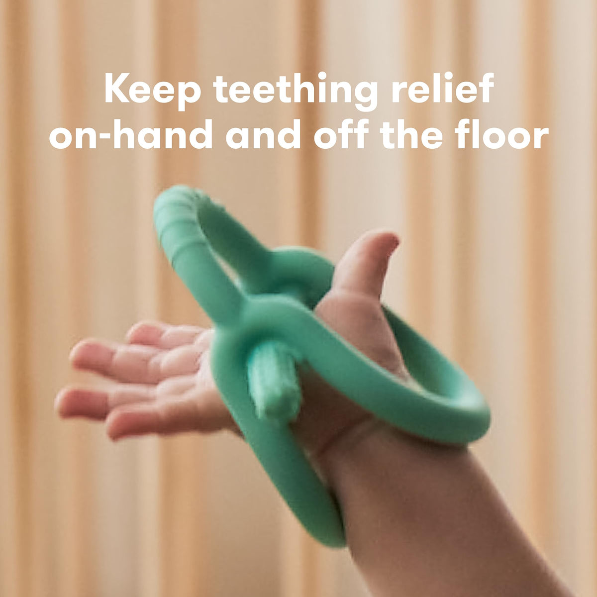 Frida Baby Get-A-Grip Silicone Teether for Teething Pain Relief, Teal
