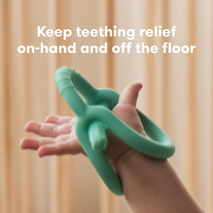 Frida Baby Get-A-Grip Silicone Teether for Teething Pain Relief, Teal