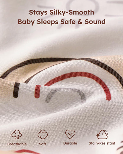Yoofoss Baby Pack and Play Sheets 2 Pack for Boys and Girls - 38x26 Mini Crib Sheets Fitted Neutral