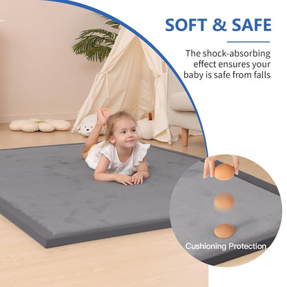 Ultra Soft Baby Play Mat for Floor,1.3" Thick Elasti-Foam 50x50 Playpen Mat for Toddlers Infant