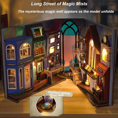 WYD DIY Bookstand Kit British Magic House Street View Architectural Model Handmade Desk Insert