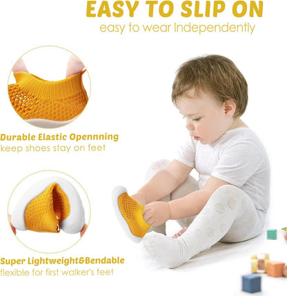 Baby Walking Shoes Toddler Girl Boy Soft Sole Breathable Mesh Slip on Summer Wide Shoes Infant