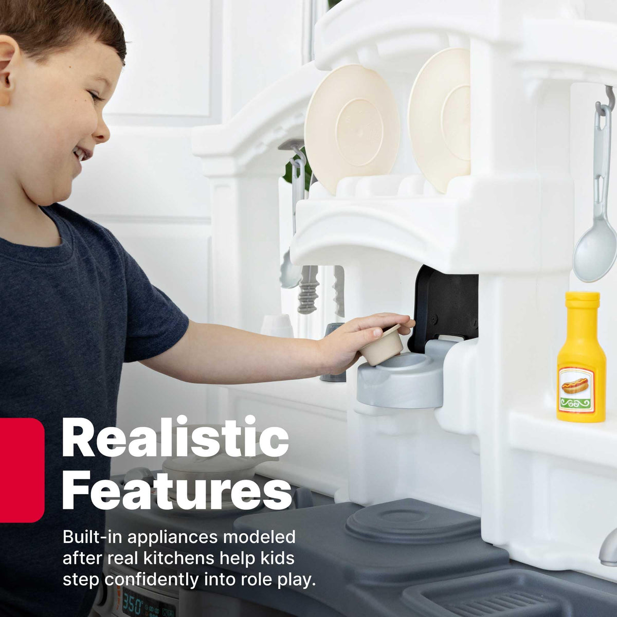 Step2 Fun with Friends Kids Kitchen Playset, Indoor/Outdoor Kitchenette with Lights & Sounds