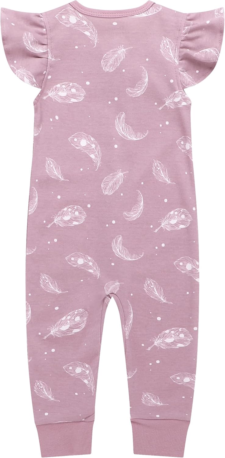 Owlivia Baby Boy Romper, Unisex Short-sleeve Summer Outfit, 100% Organic Cotton Girl One-Piece