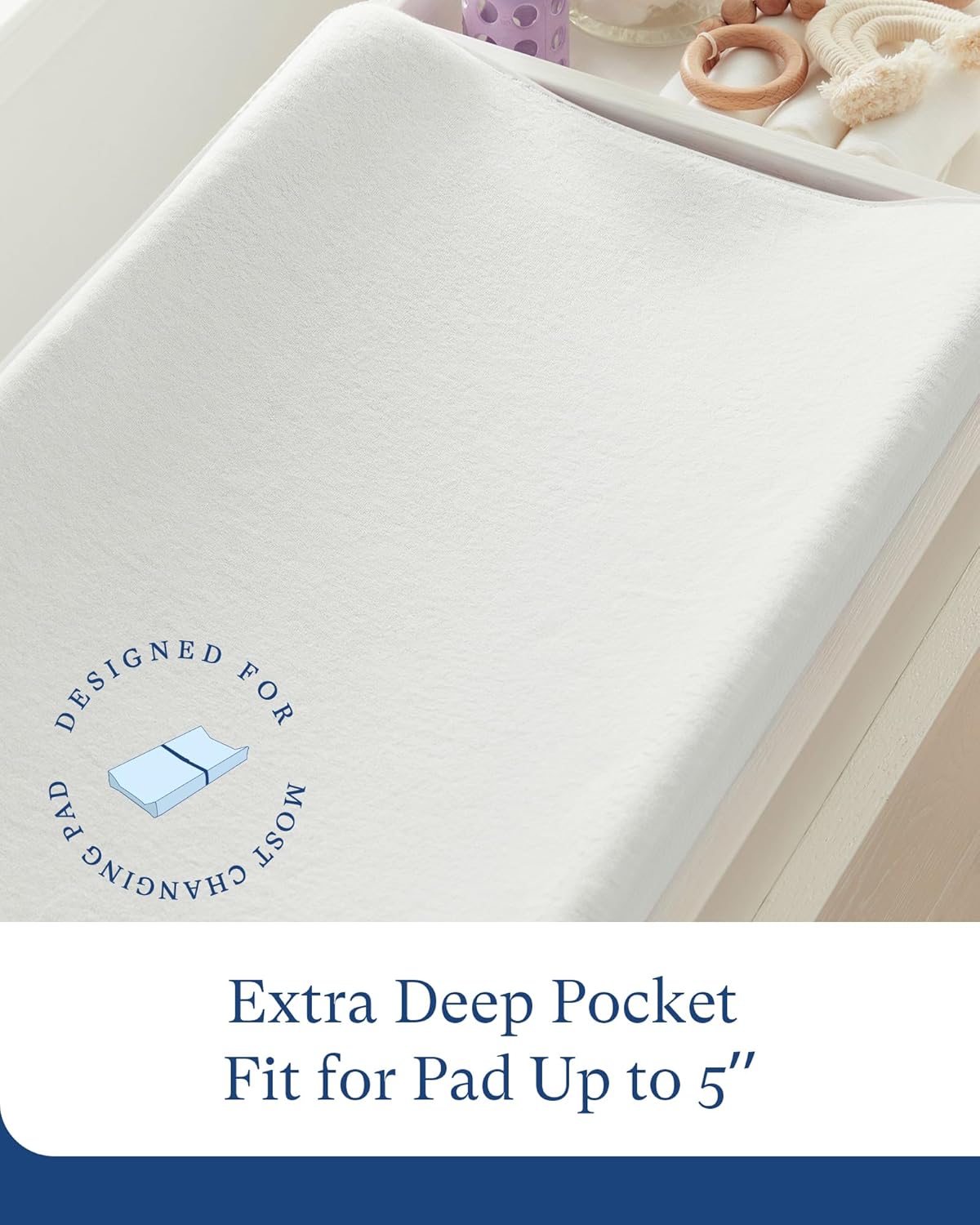 Supersoft Diaper Changing Pad Covers, 2-Pack Premium Bamboo Viscose Change Table Pad Covers for