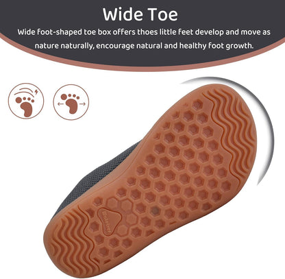 WateLves Toddler Little Kids Wide Barefoot Shoes The First Walking Shoes Girls Boys Breathable Zero