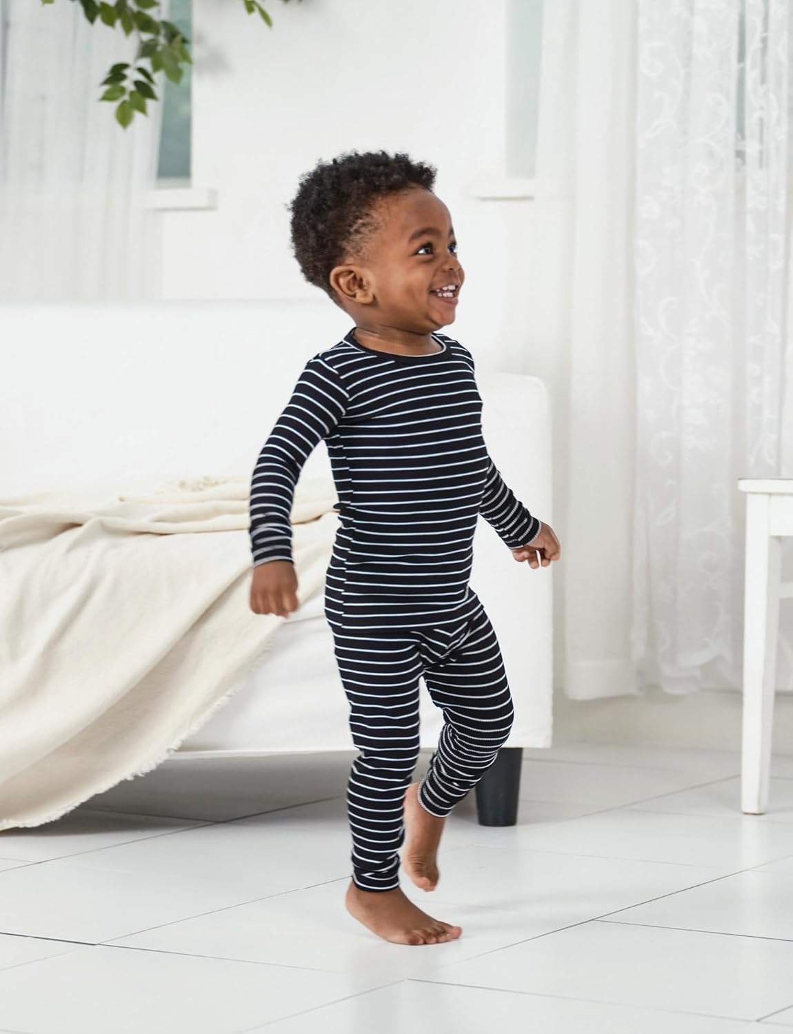 AVAUMA Stripe Pattern Baby Boys Girls Pajama Set Kids Toddler Snug fit Ribbed Sleepwear pjs for