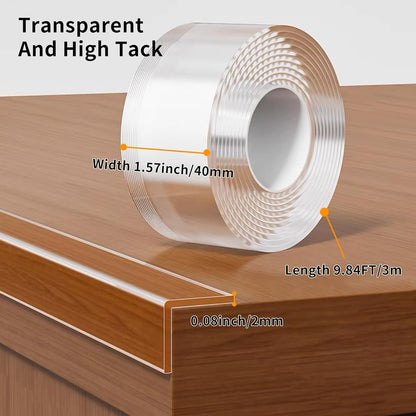 1.57 in x 9.84 FT,Clear Edge Protector Strip Sharp Edge Wrap Cover Tape,Self Adhesive Protective