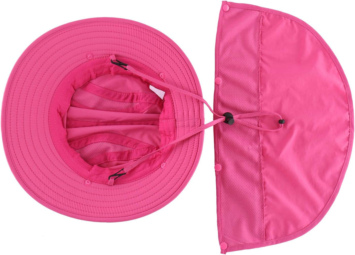 Home Prefer UPF 50+ Boys Sun Hat with Neck Flap Wide Brim Summer Beach Bucket Hat for Boys Girls