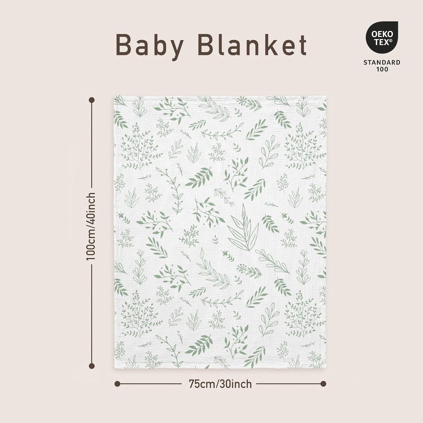 GLLQUEN BABY Blankets for Unisex Boys Girls, Muslin Cotton Front Soft and Breathable, and Dotted