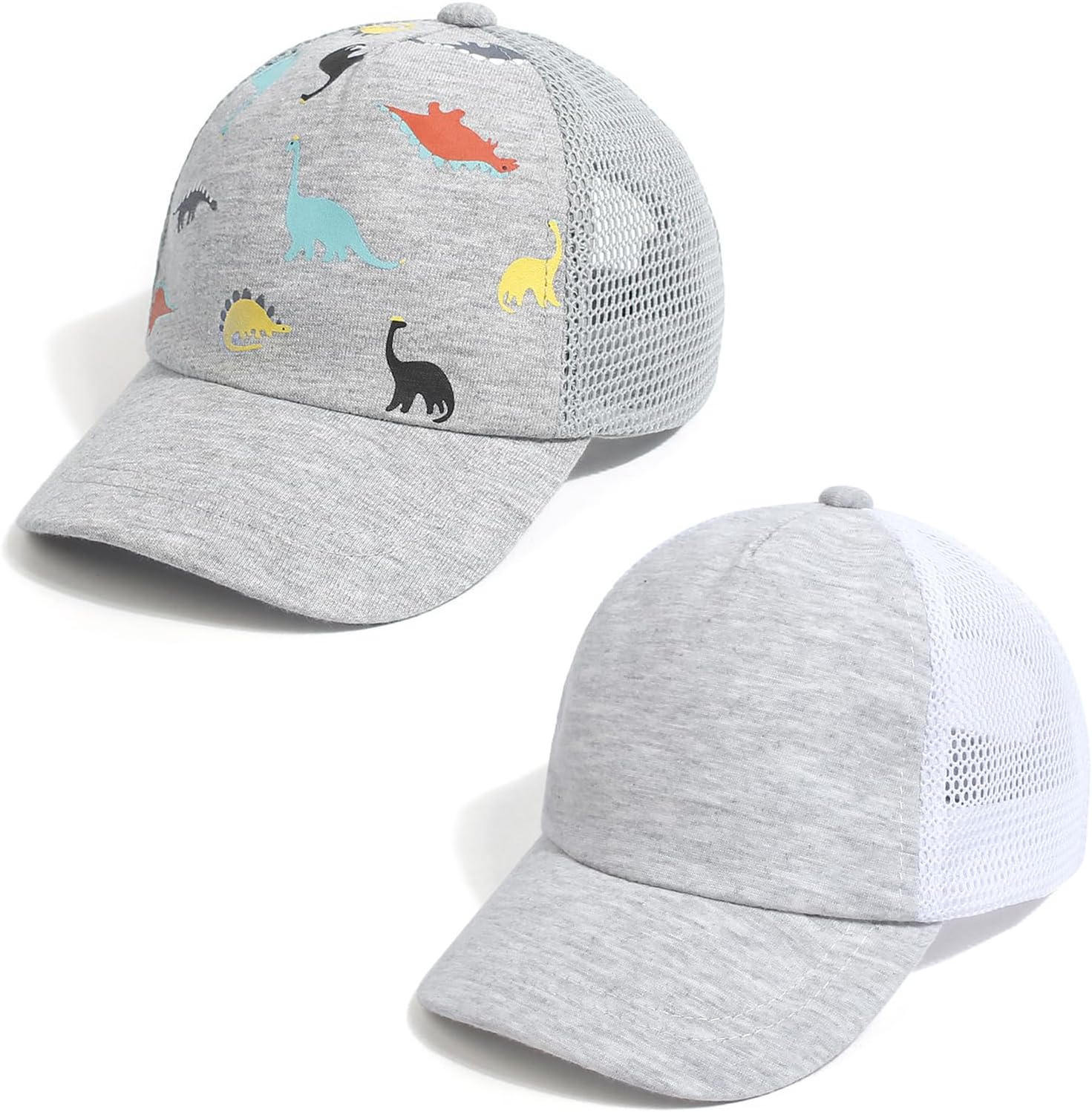 Duoyeree Toddler Baseball Cap Baby Cap Sun hat Print Dinosaur Pattern and Solid Color hat Kids boy