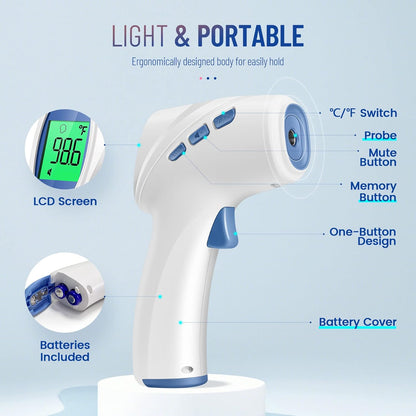 Forehead Thermometer for Adults and Kids, Digital Baby Thermometer with Fever Alarm, Fast Accurate