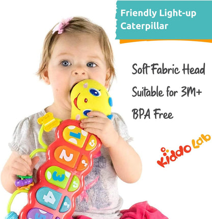 KiddoLab Lira Baby Musical Toy with Lights & Music – Interactive Caterpillar Spinner & Stacking