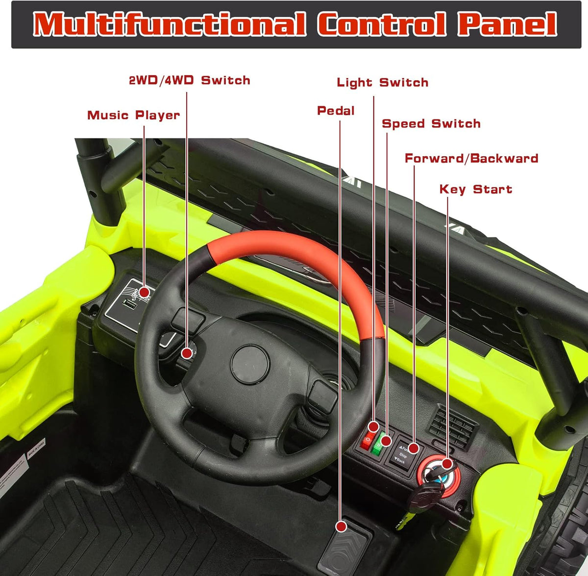 24V Battery Powered Electric Car for Big Kids, 24V Riding Cars for Kids Ages 4-8, Children Car with