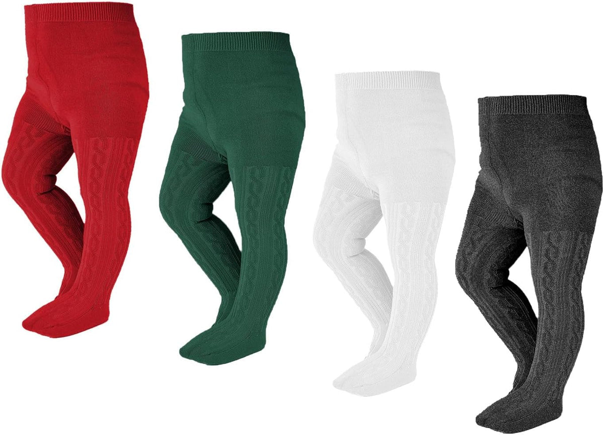 EPEIUS Baby Girl Tights Thick Cable Knit Leggings Stockings Cotton Pantyhose for Newborn Infant