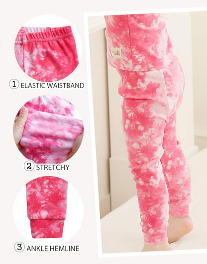VAENAIT BABY 12M-12Y Toddler Kids Boys Girls 100% Cotton Marbling Tiedye Sung Fit Sleepwear Pajamas