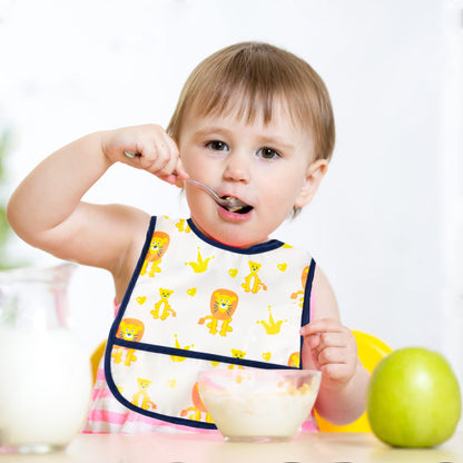 2ooya 6Pcs Waterproof Baby Bibs for Eating, Mess Proof Infant Feeding Bibs