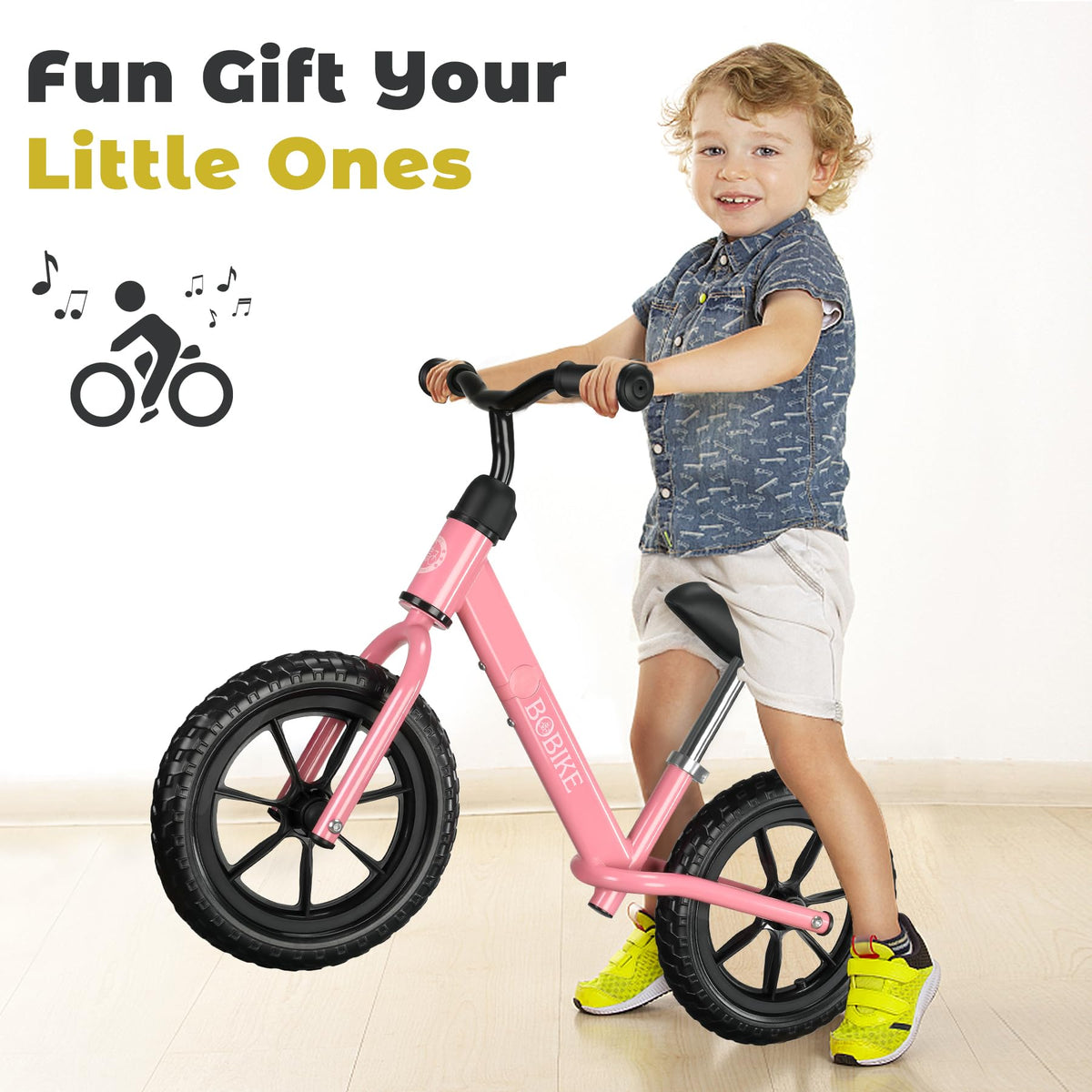Bobike Toddler Balance Bike Toys for 2 to 5 Year Old Girls Boys Adjustable Seat and Handlebar