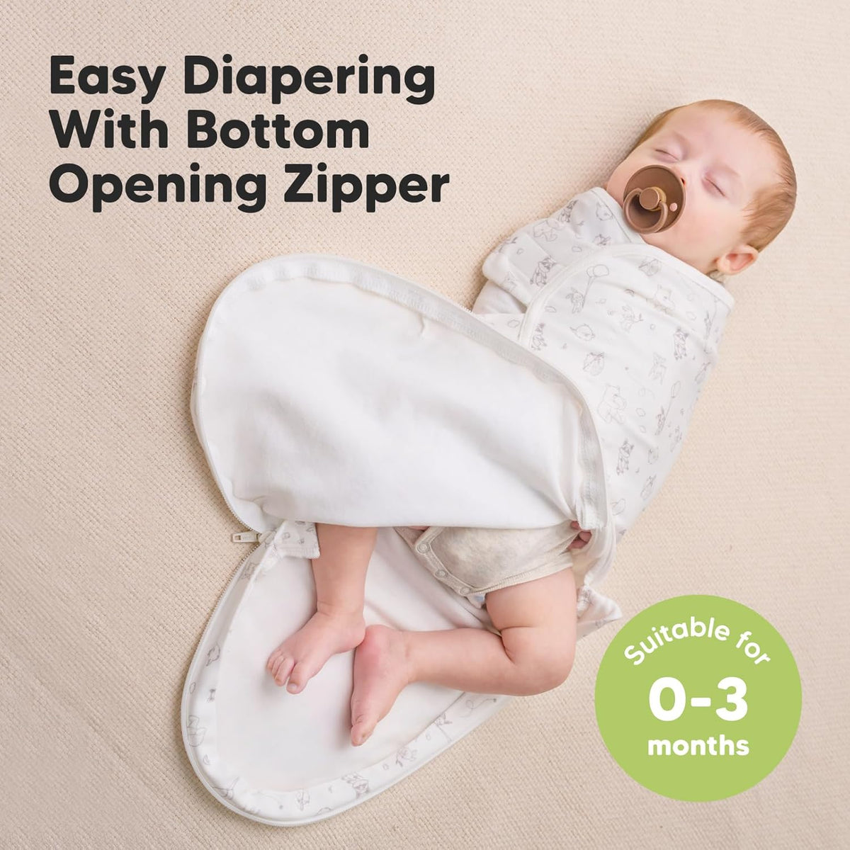Baby Swaddle Sleep Sacks with Zipper - 3-Pack Swaddles for Newborns 0-3 Months, Infant, Baby Girls