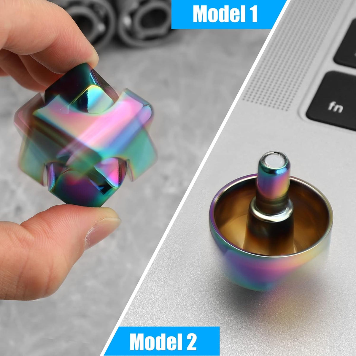 Infinity Gear Fidget Cube Spinner for Kid Adult, Transformable Spinning Top Metallic Fidget Toys