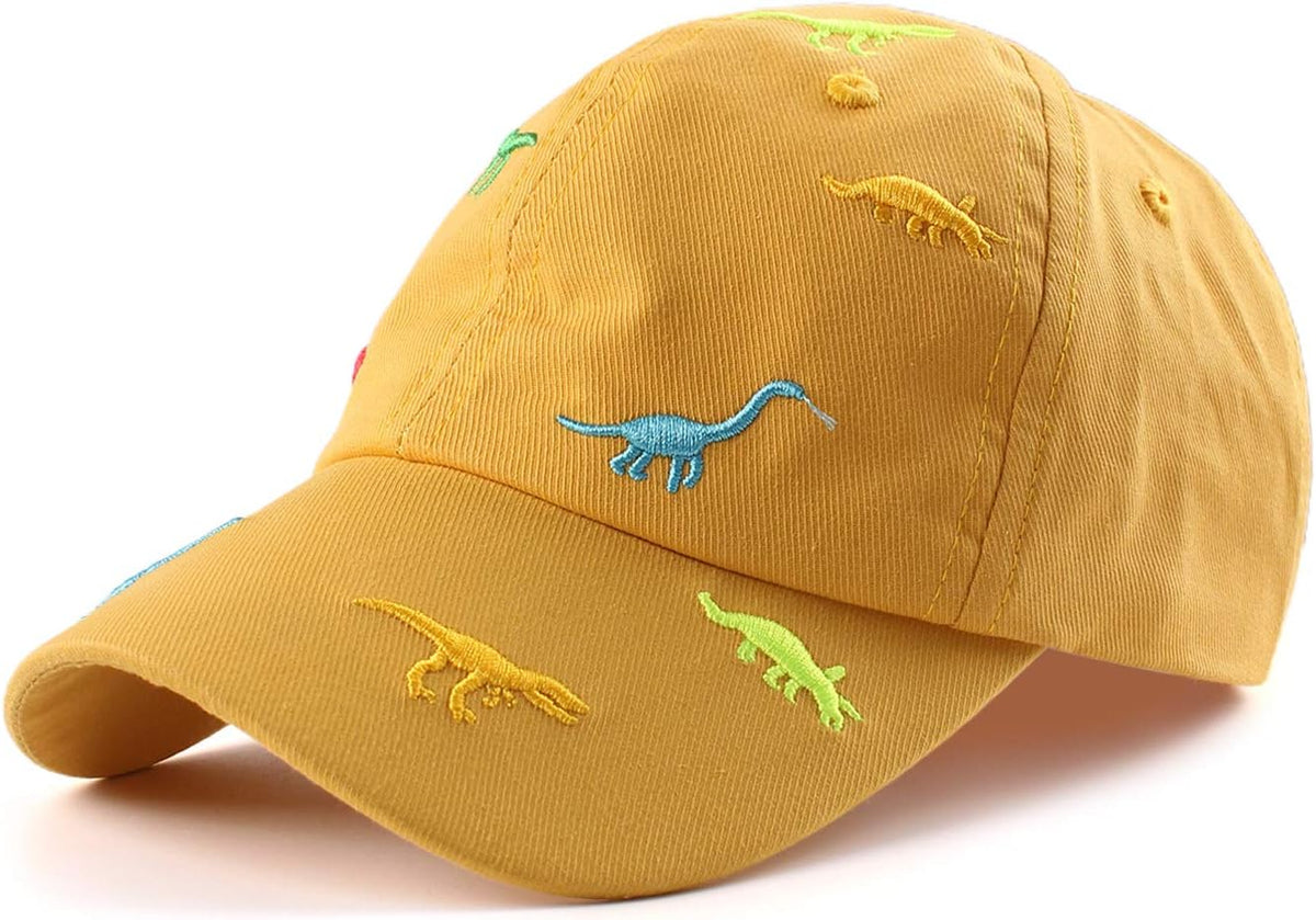 JANGANNSA Dinosaur Boys Girls Caps Embroidery Baby Baseball Caps Cotton Infant Toddler Kids Hat